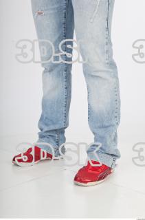 Calf blue jeans red boots photo reference of Regelio 0002